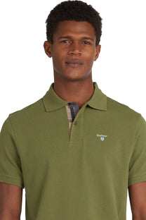 Barbour Tartan Pique Polo Shirt Burnt Olive Barbour