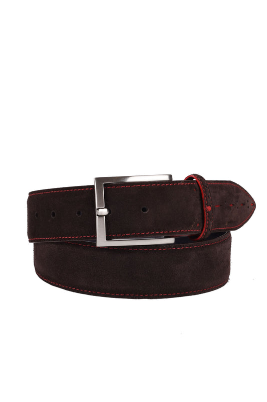 Cintura con punta in pelle scamosciata Elliot Rhodes Choc/Rosso