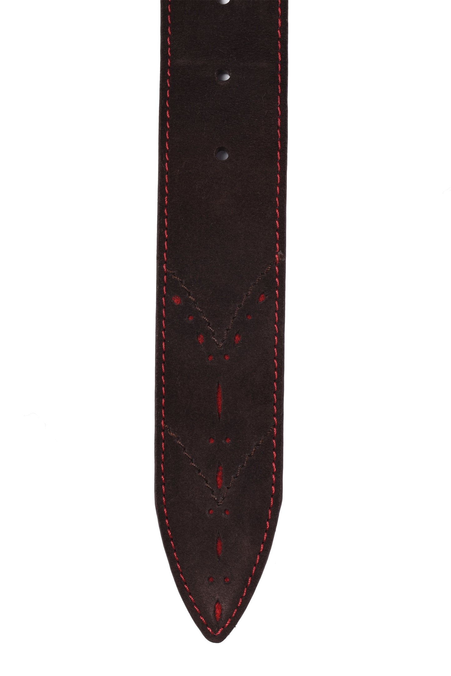 Elliot Rhodes Suede Tip Detail Belt Choc/Red