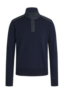 Belstaff Kilmington Half Zip Knitwear Washed Navy Belstaff