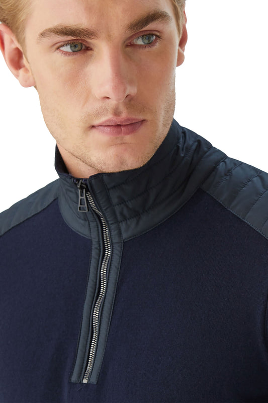 Belstaff Kilmington Half Zip Knitwear Washed Navy