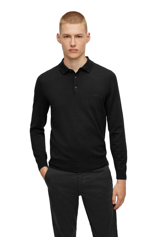 Polo à manches longues Boss Black Bono-l Noir