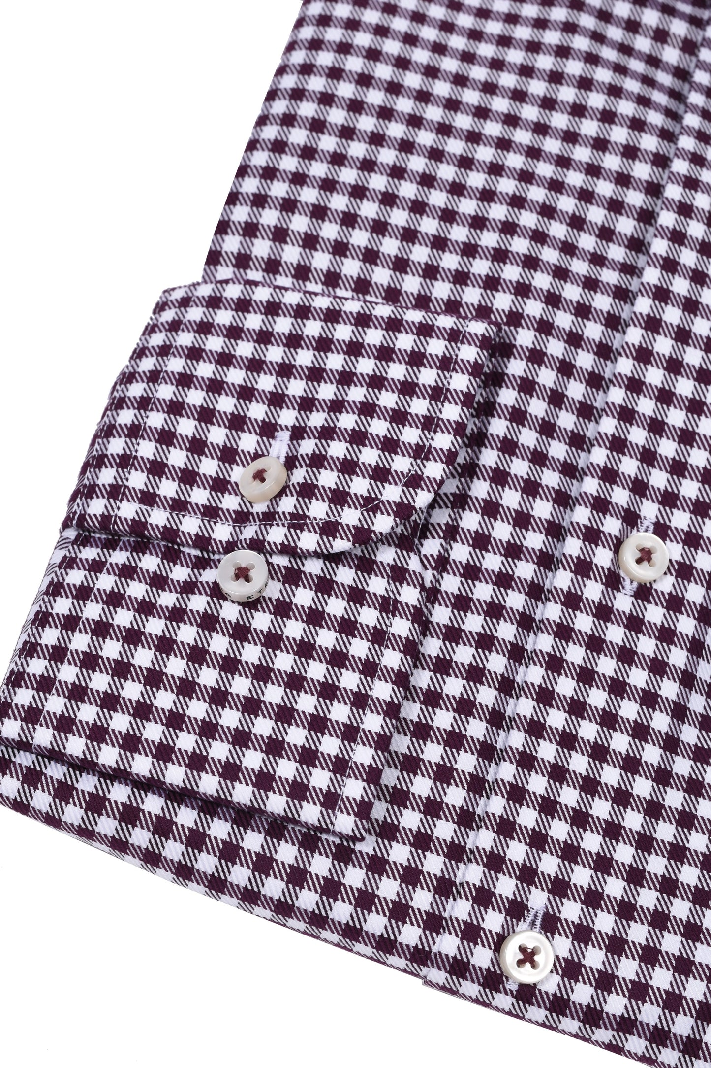 Eterna Modern Fit Checked Shirt Burgundy Check
