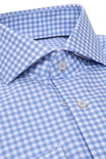 Eterna Modern Fit Checked Shirt Blue Check Eterna Casual