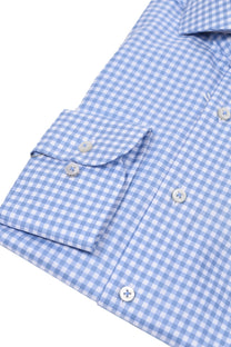 Eterna Modern Fit Checked Shirt Blue Check Eterna Casual