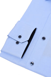Eterna Long Sleeved Modern Fit Shirt Light Blue Eterna Casual