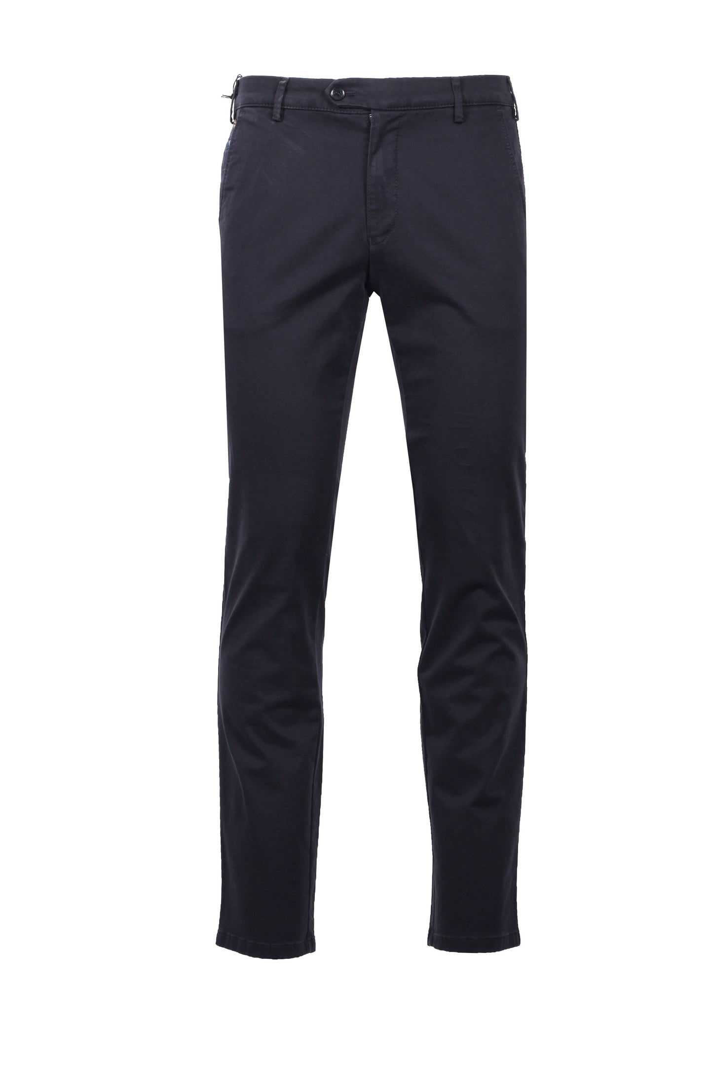 Pantaloni chino in cotone Meyer Roma Straight Fit blu navy