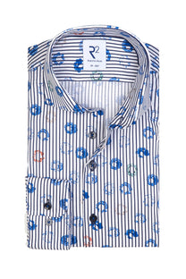 R2 Blue Patterned Shirt Blue Patterned R2