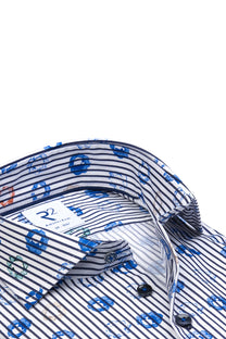 R2 Blue Patterned Shirt Blue Patterned R2