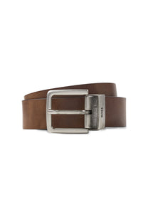 Boss Omar_or40_pp Leather Belt Medium Brown BOSS Accessories Michael Stewart Menswear  Belts