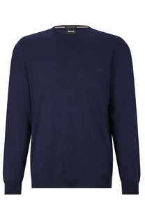 Botto-l Crew Neck Knitwear Dark Blue Boss Black
