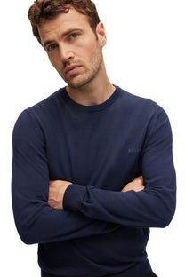 Botto-l Crew Neck Knitwear Dark Blue Boss Black