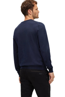 Botto-l Crew Neck Knitwear Dark Blue Boss Black