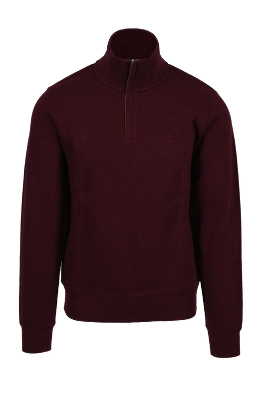 Gant D1.sacker Rib Half Zip Borgogna scuro melange