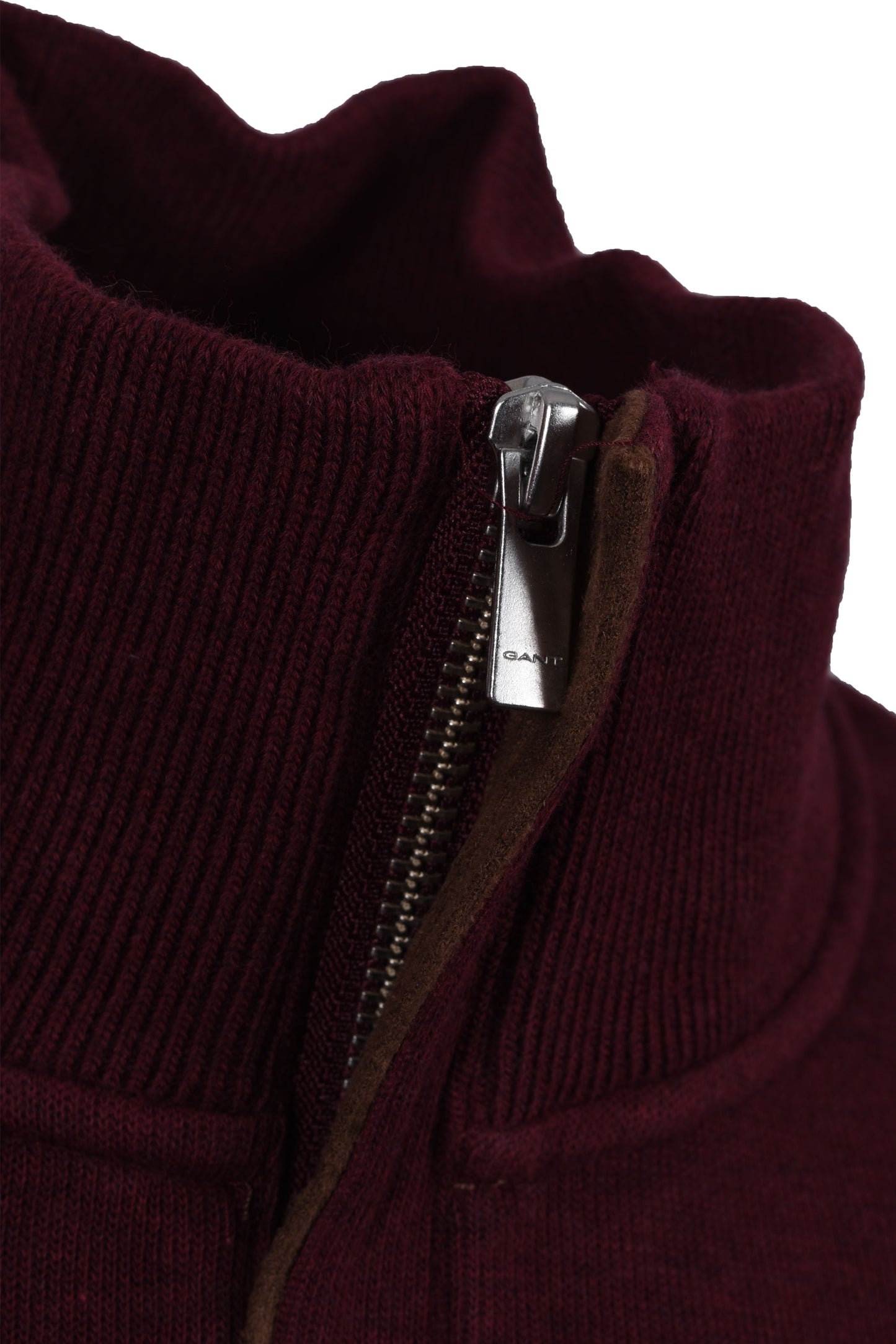 Gant D1.sacker Rib Half Zip Bordeaux foncé chiné