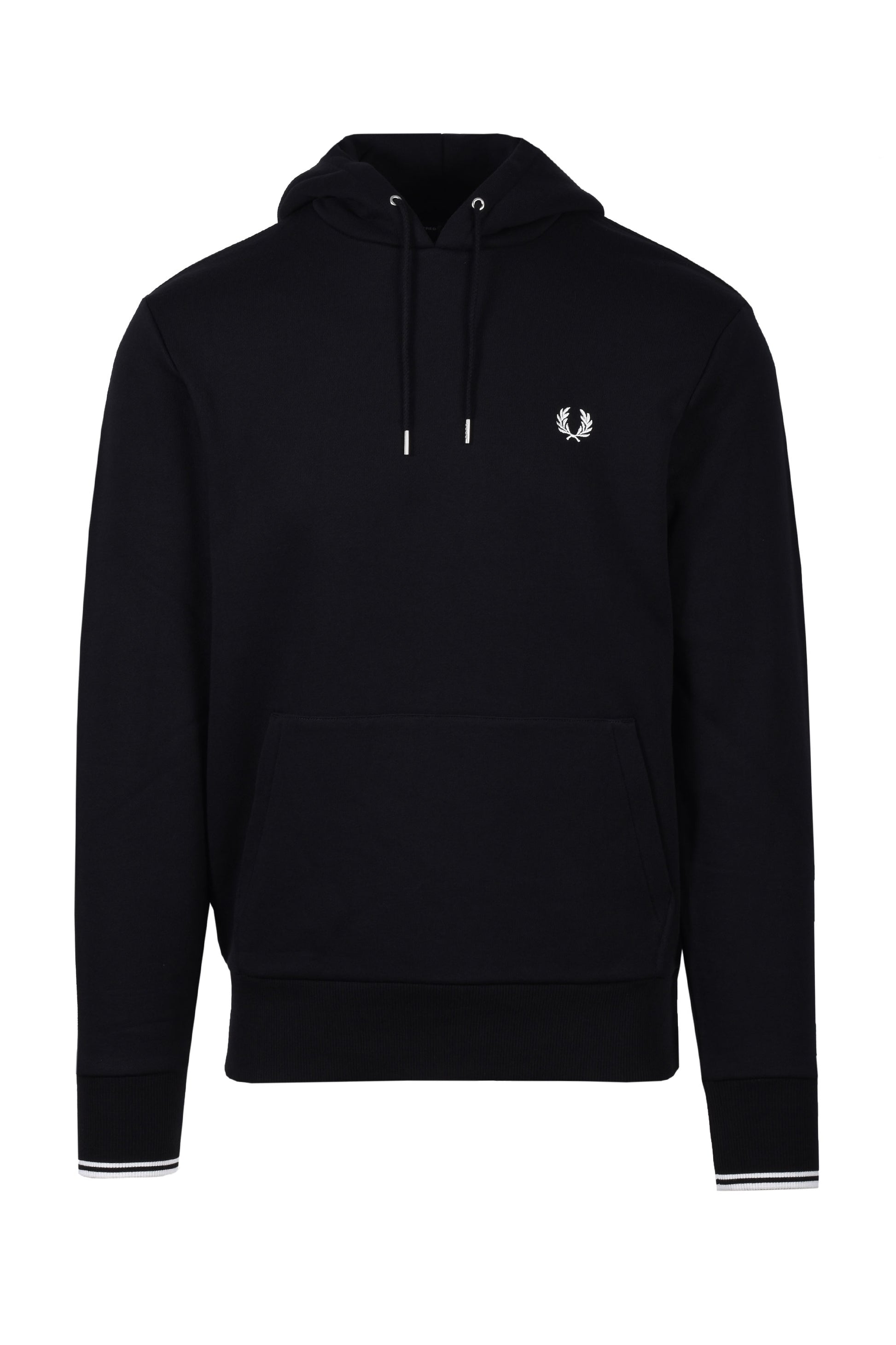 Fred Perry Tipped Hooded Sweatshirt Black Fred Perry Michael Stewart Menswear  Sweatshirts & Hoodies
