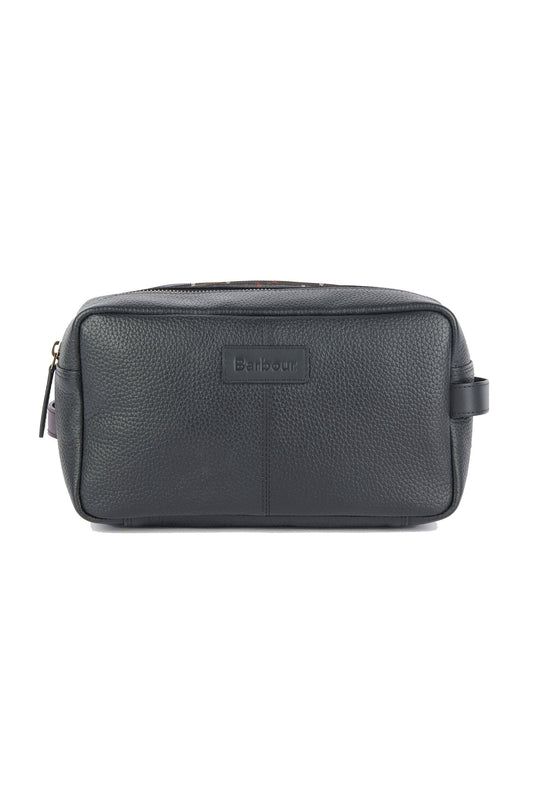Trousse de toilette en cuir Barbour Highgate Noir
