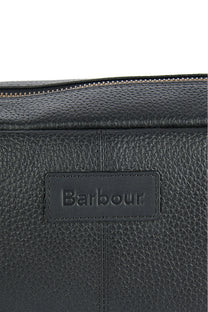 Barbour Highgate Leather Washbag Black Barbour