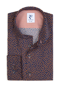 R2 Navy Patterened Shirt Navy Patterned R2