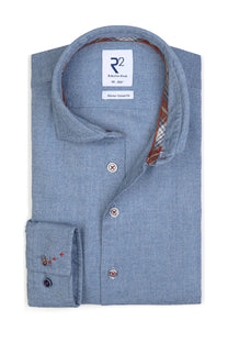 R2 Casual Soft Collar Shirt Mid Blue R2