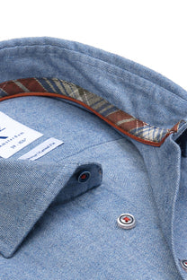 R2 Casual Soft Collar Shirt Mid Blue R2