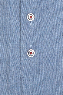 R2 Casual Soft Collar Shirt Mid Blue R2