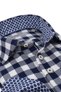 Gravson London Navy Gingham Check Shirt Gravson London