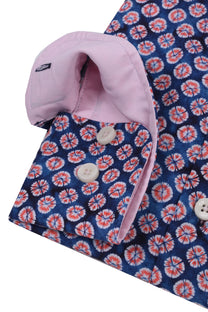 Gravson London Blue & Pink Printed Patterned Shirt Gravson London