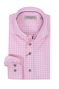Gravson London Pink Gingham Check Shirt Gravson London