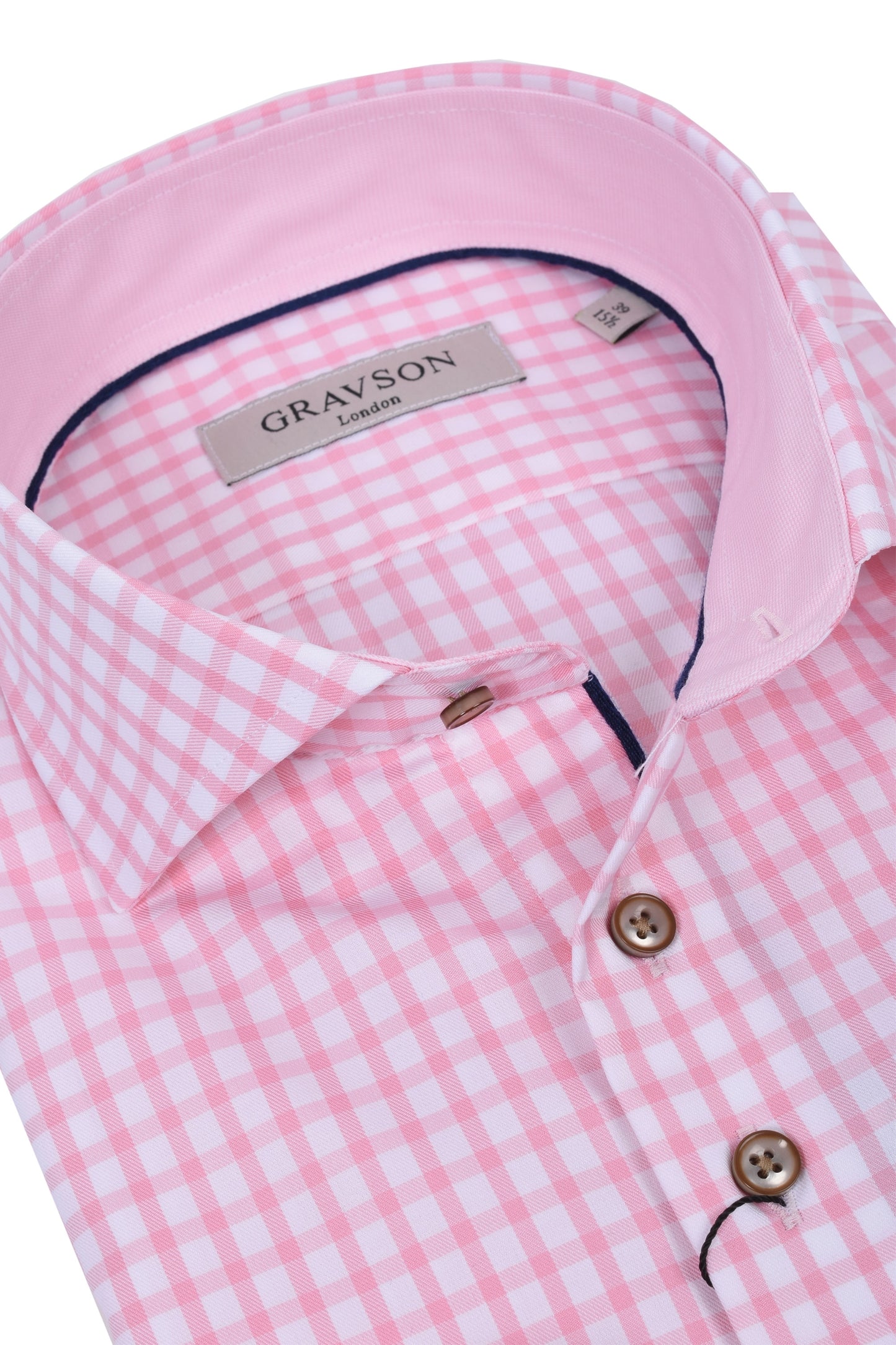 Chemise à carreaux vichy rose Gravson London
