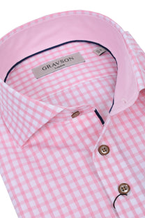 Gravson London Pink Gingham Check Shirt Gravson London