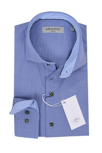 Gravson Blue Patterned Shirt Gravson London