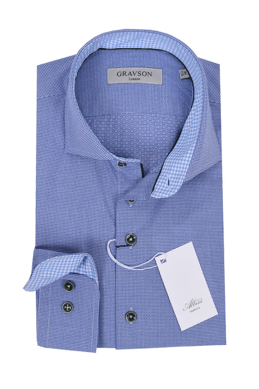 Chemise à motifs bleu Gravson