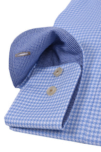 Gravson Light Blue Dog Tooth Check Shirt Light Blue Gravson London