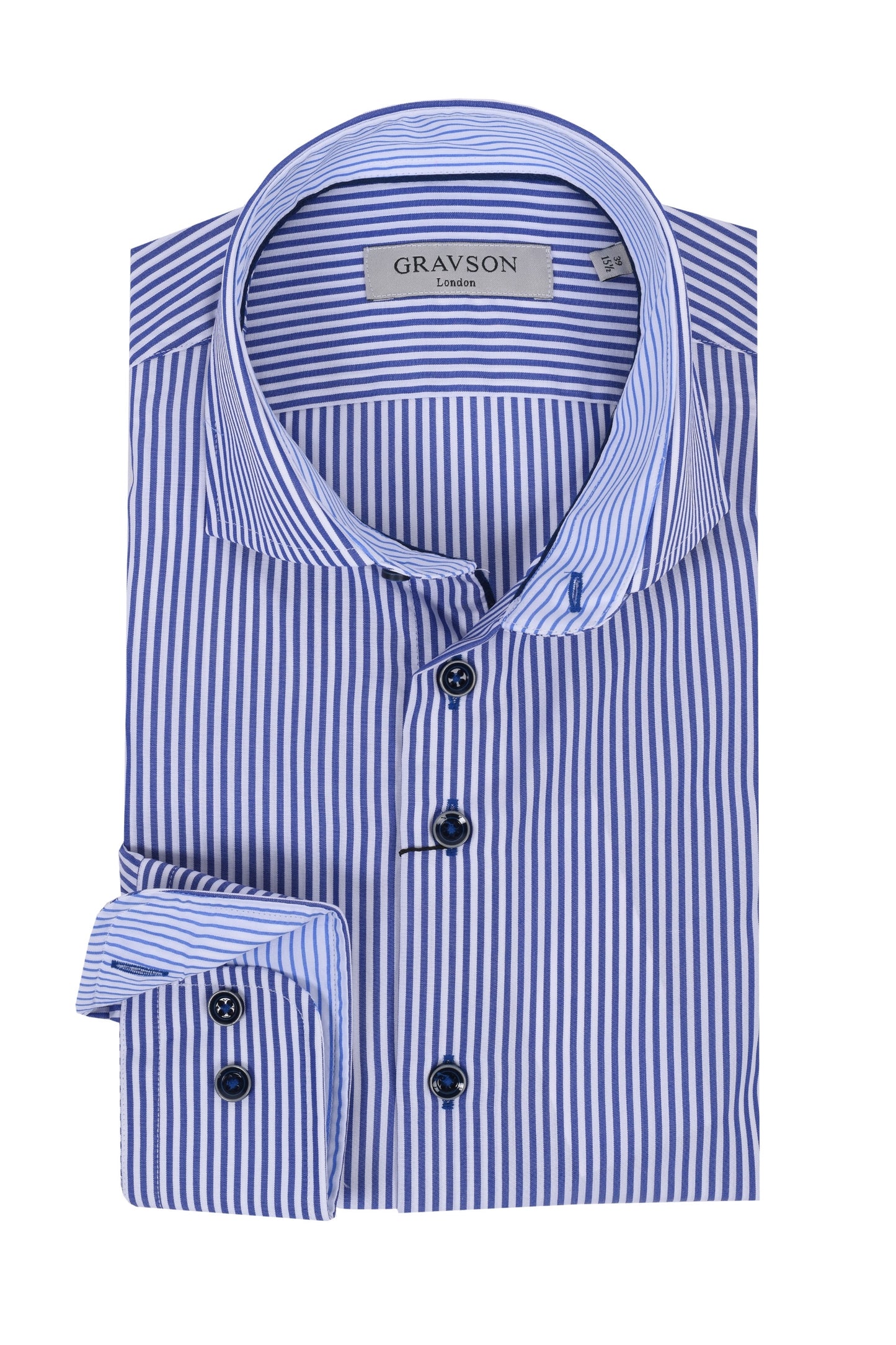 Camicia a righe blu e bianche di Gravson London