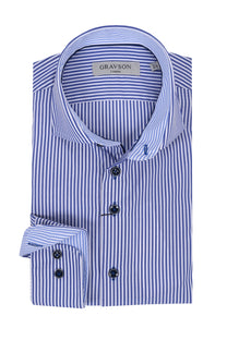 Gravson London Blue & White Stripe Shirt Gravson London