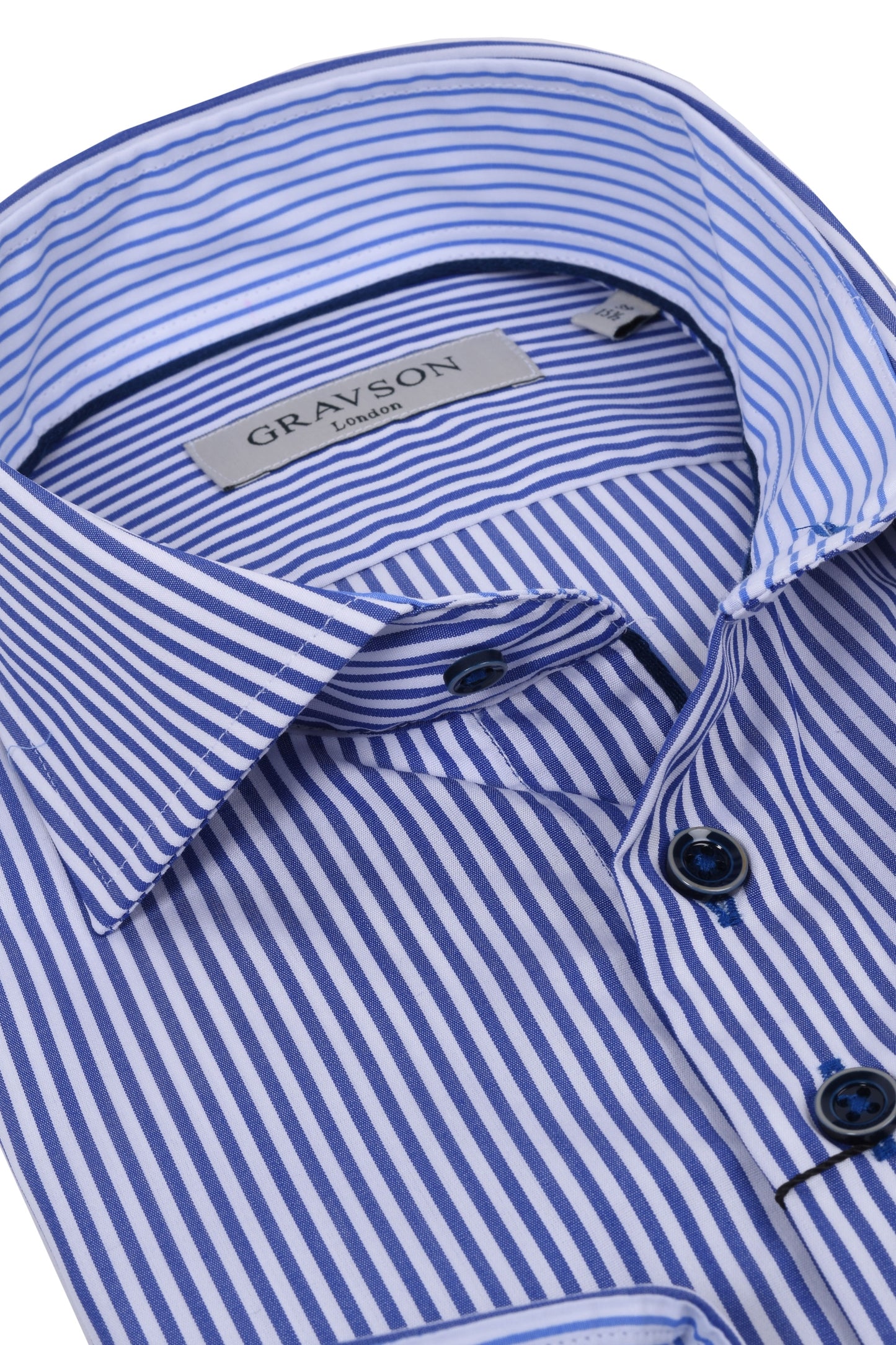 Camicia a righe blu e bianche di Gravson London
