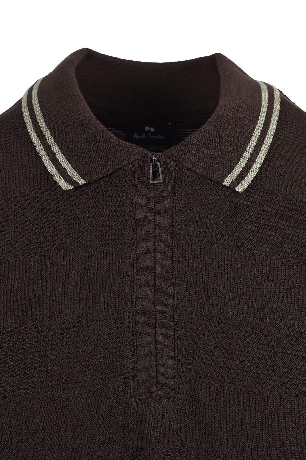 PAUL SMITH REG FIT ZIP POLO BROWN