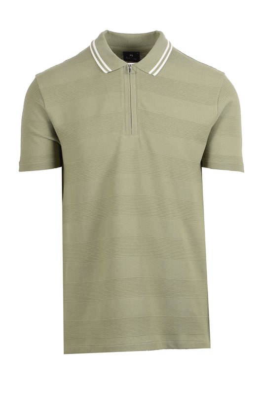 PAUL SMITH REG FIT ZIP POLO GREEN