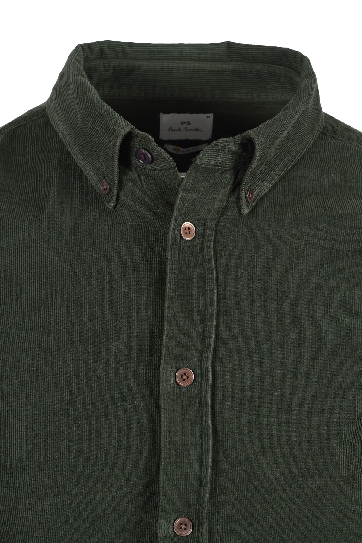 PAUL SMITH LS REGULAR FIT CORD SHIRT GREEN