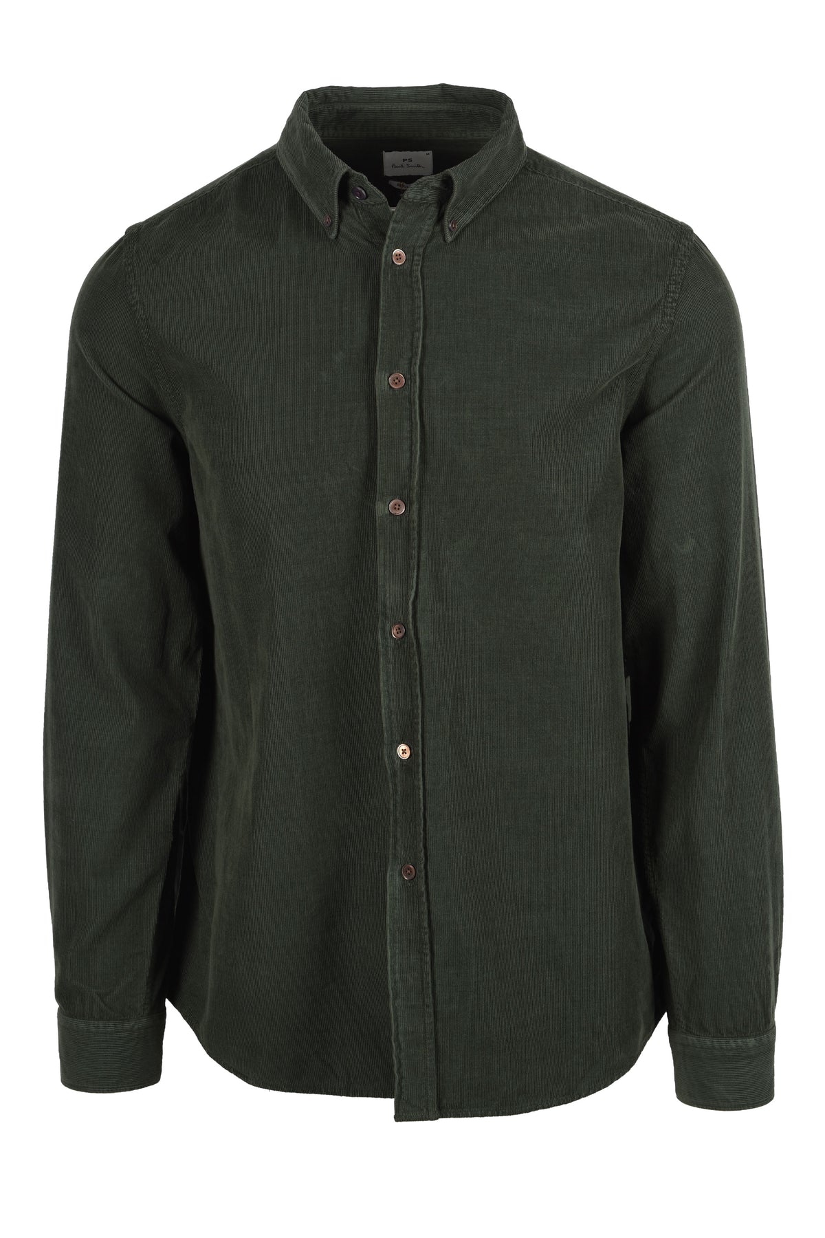 PAUL SMITH LS REGULAR FIT CORD SHIRT GREEN