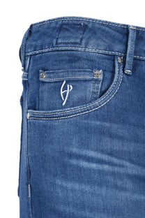 Handpicked Ravello Pink Painted Badge Jeans Light Blue Handpicked