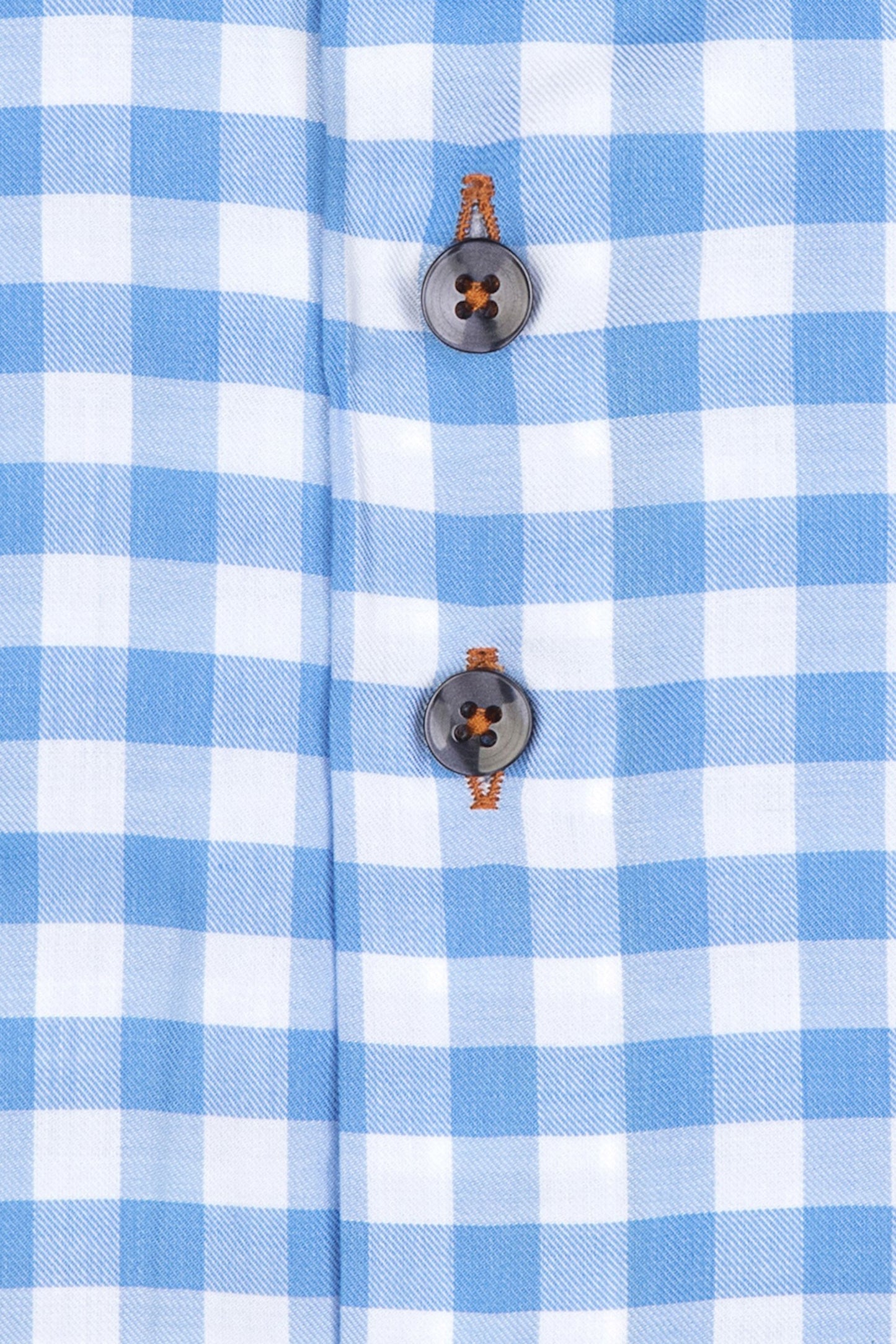 Camicia a maniche lunghe con colletto tagliato R2 a quadri azzurri