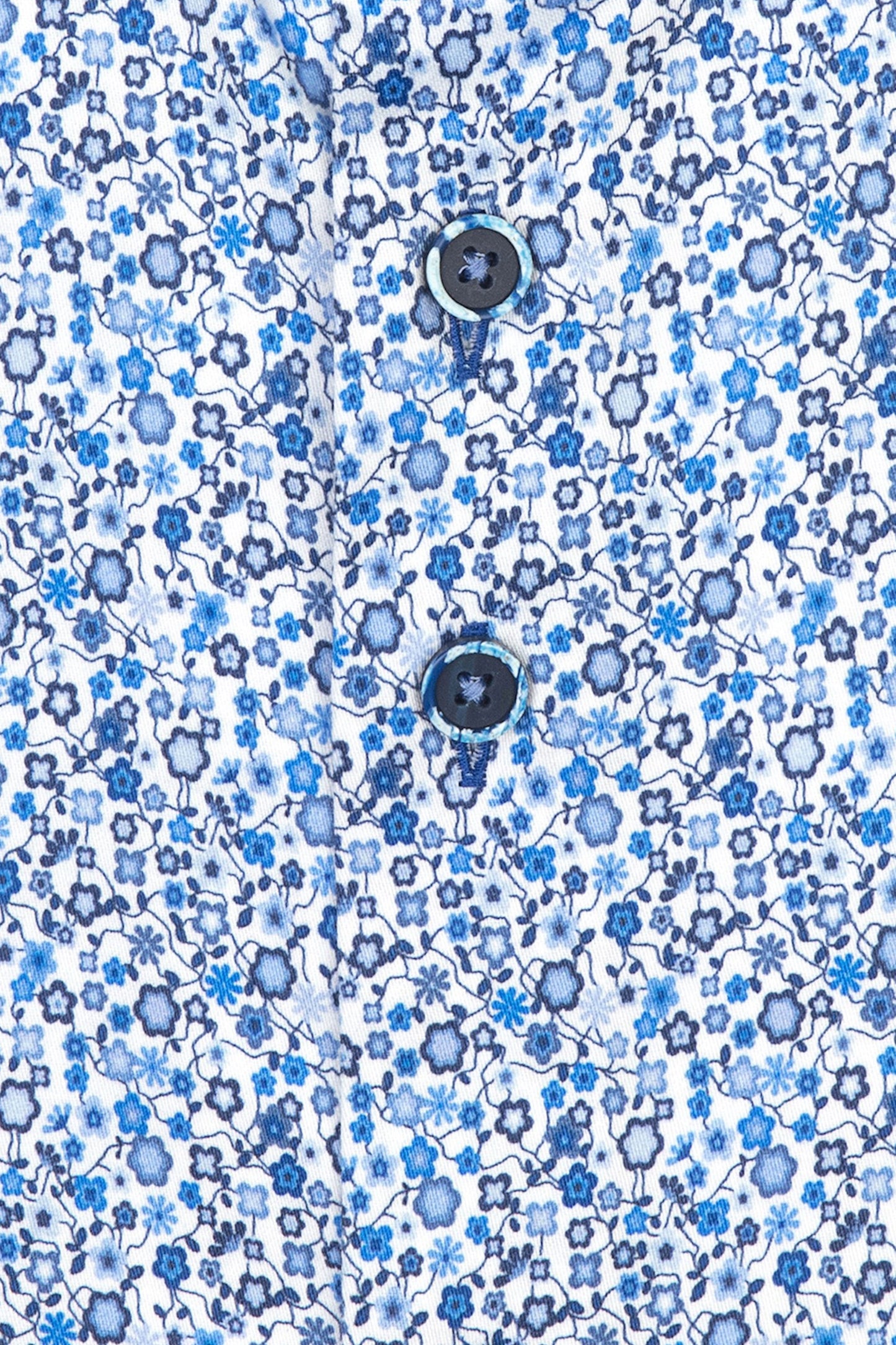 Camicia a maniche lunghe con colletto tagliato R2 blu floreale
