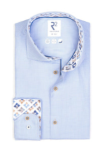 R2 Cut Away Collar Long Sleeved Shirt Cobalt R2
