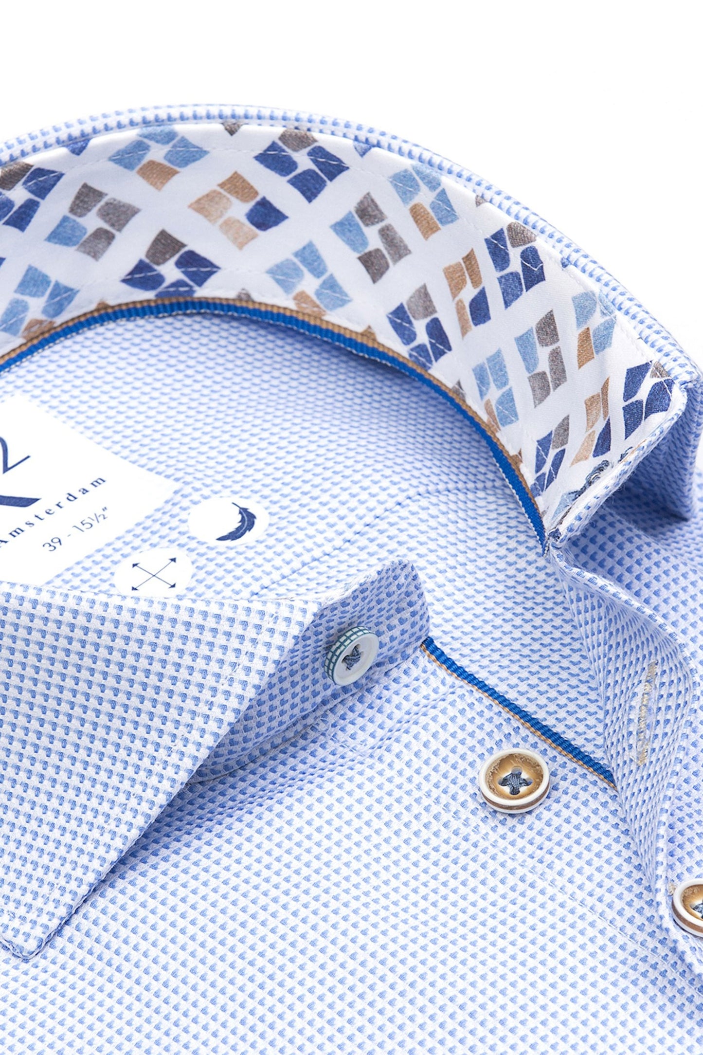 Chemise à manches longues à col coupé R2 Cobalt