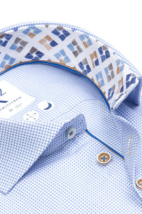 R2 Cut Away Collar Long Sleeved Shirt Cobalt R2