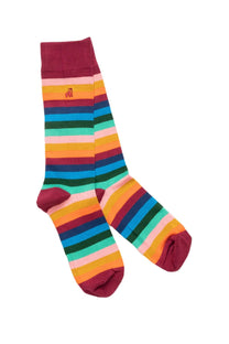 Swole Panda Bamboo Socks Multi Stripe Swole Panda