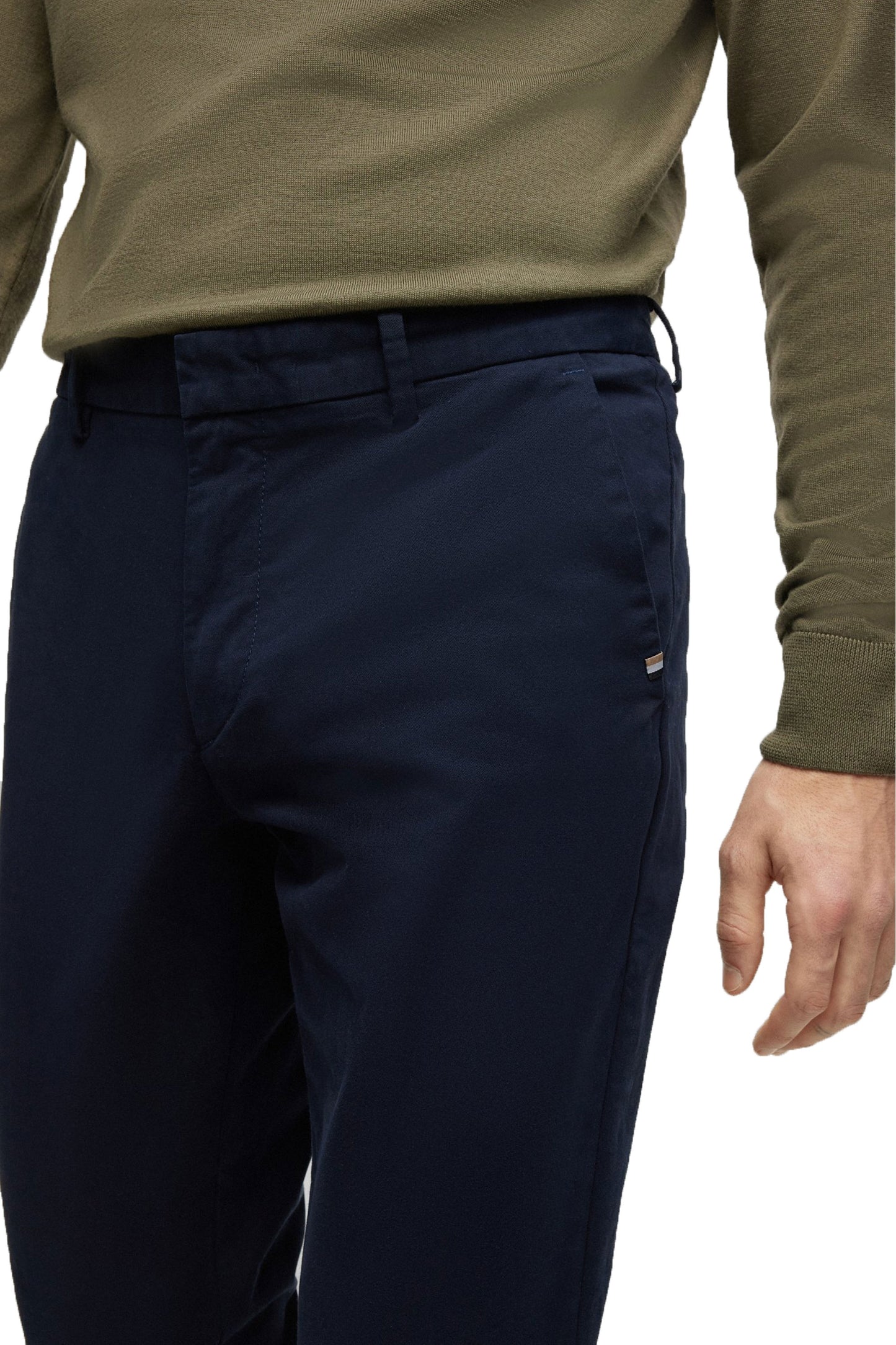 Boss Black Kaito 1 Pantaloni in cotone blu scuro
