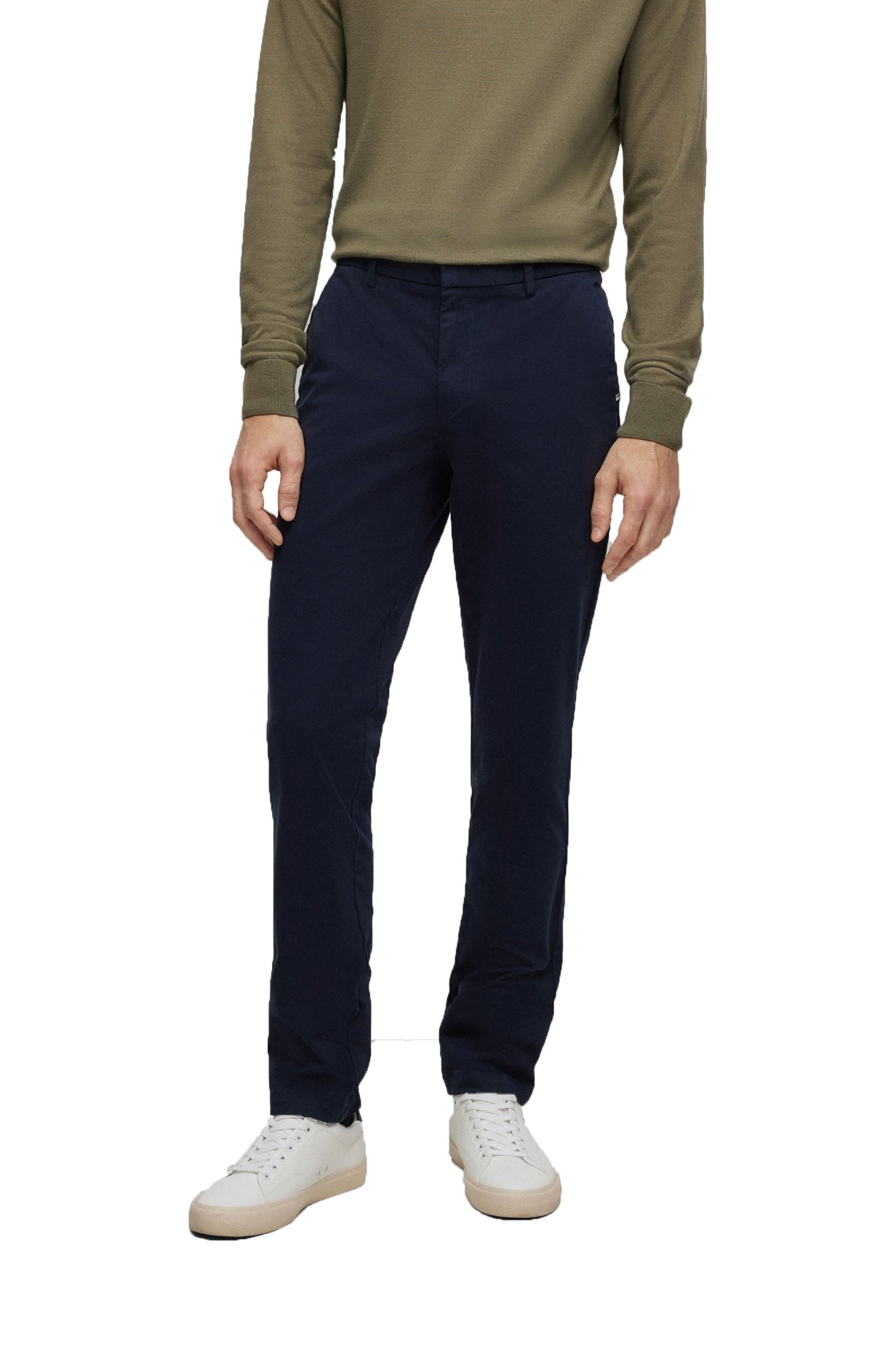 Boss Black Kaito 1 Pantaloni in cotone blu scuro